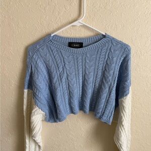Cider Two-Tone Cable Knit Sweater